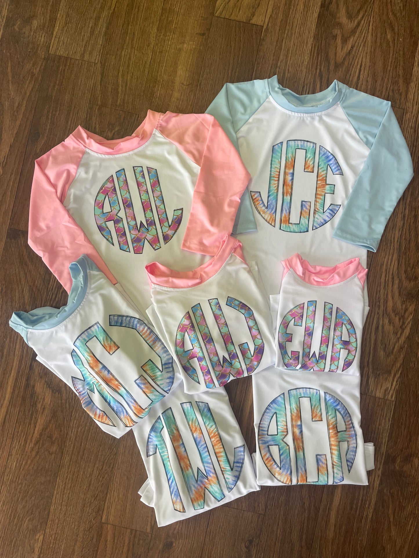 Light Blue Raglan Long Sleeve Rash Guard