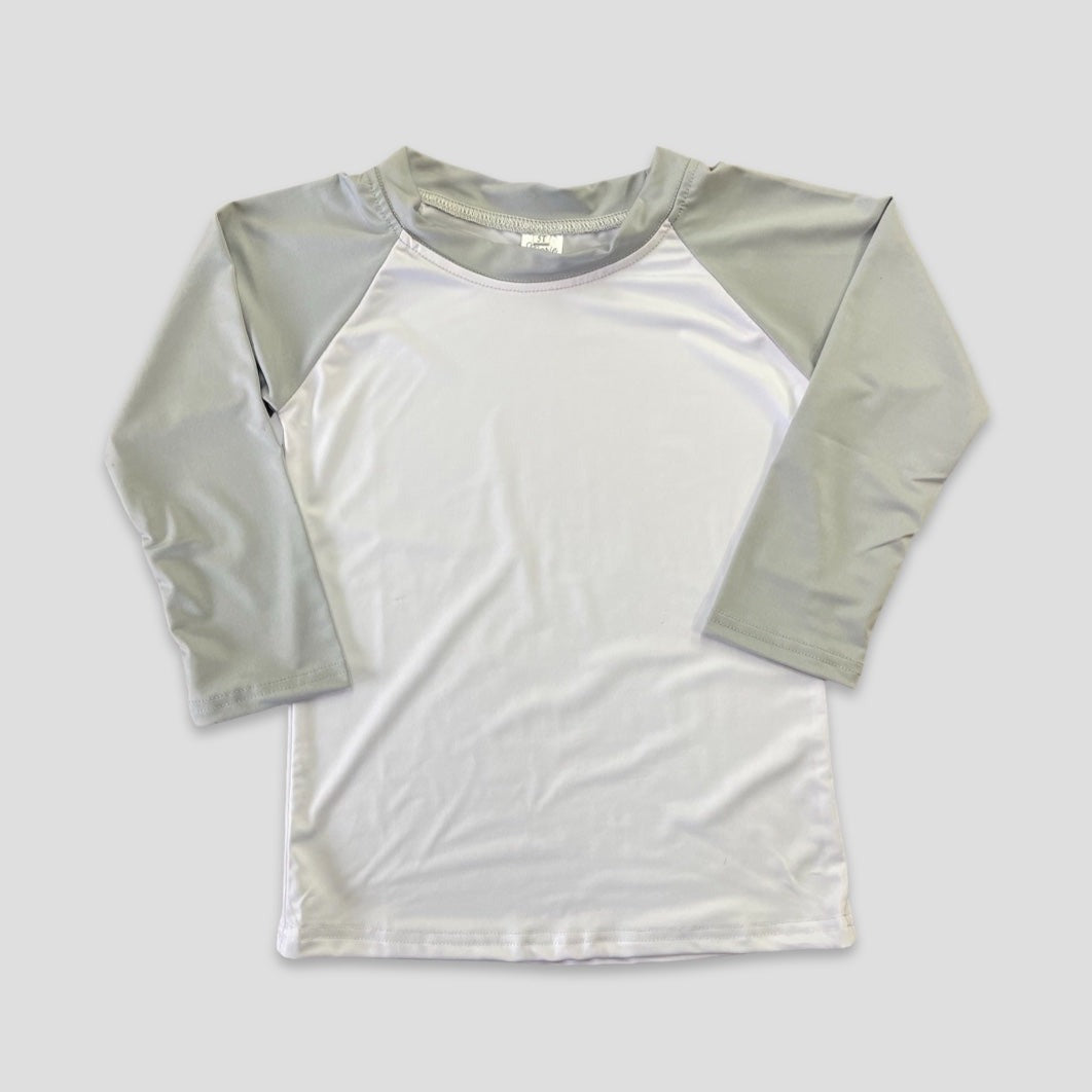 Gray Raglan Long Sleeve Rash Guard